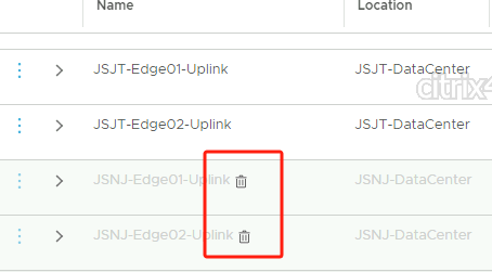 The status of executing the deletion of the Edge interface