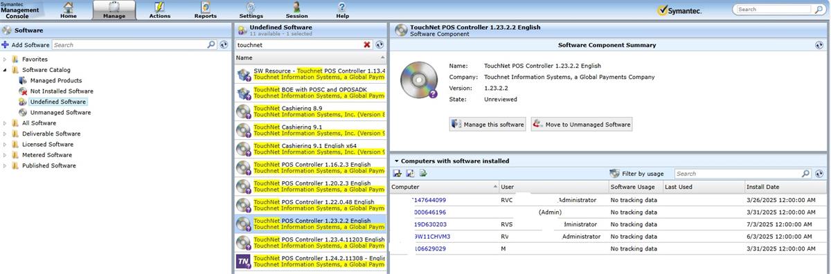 Computers with older version installed that had newer version pushed