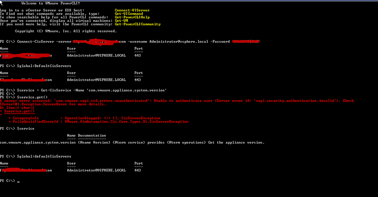 com.vmware.vapi.std.errors.unauthenticated get all linked vcenter and psc info