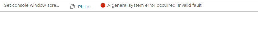 Recent task error message