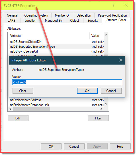 msDS-SupportedEncryptionTypes