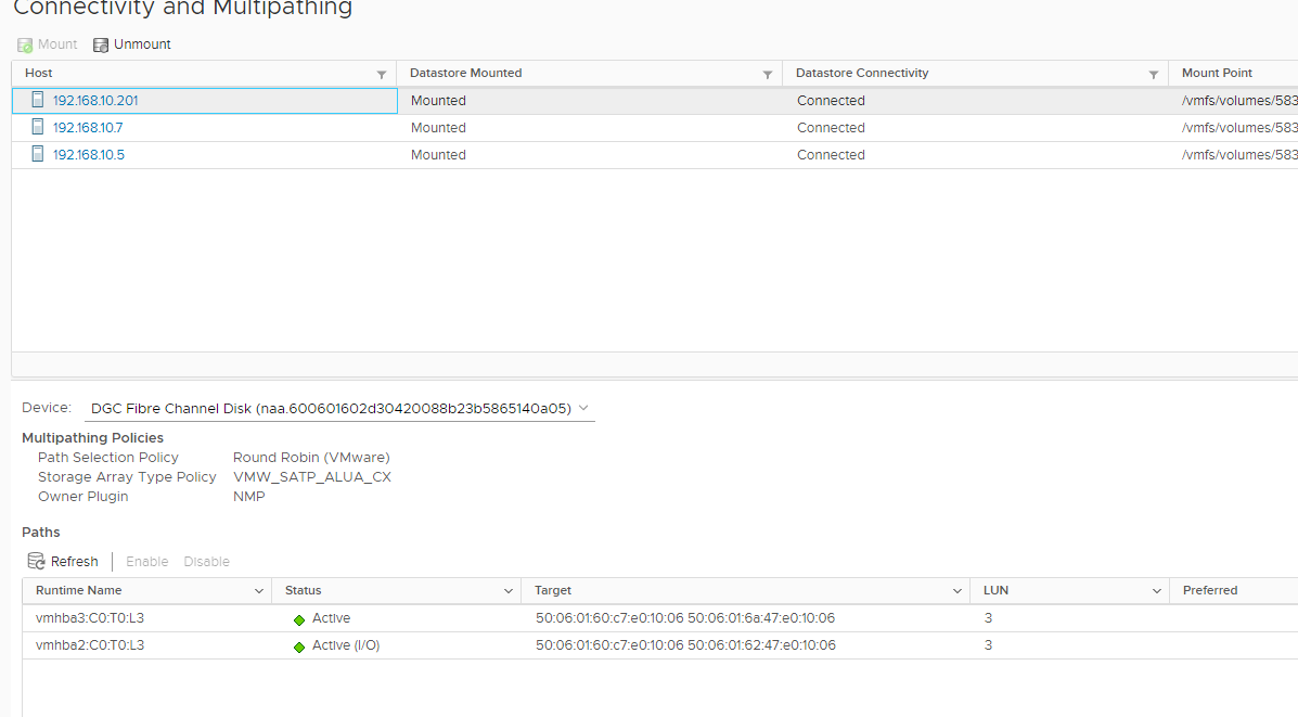how to increase disk DGC Fibre Channel Disk VMware vSphere