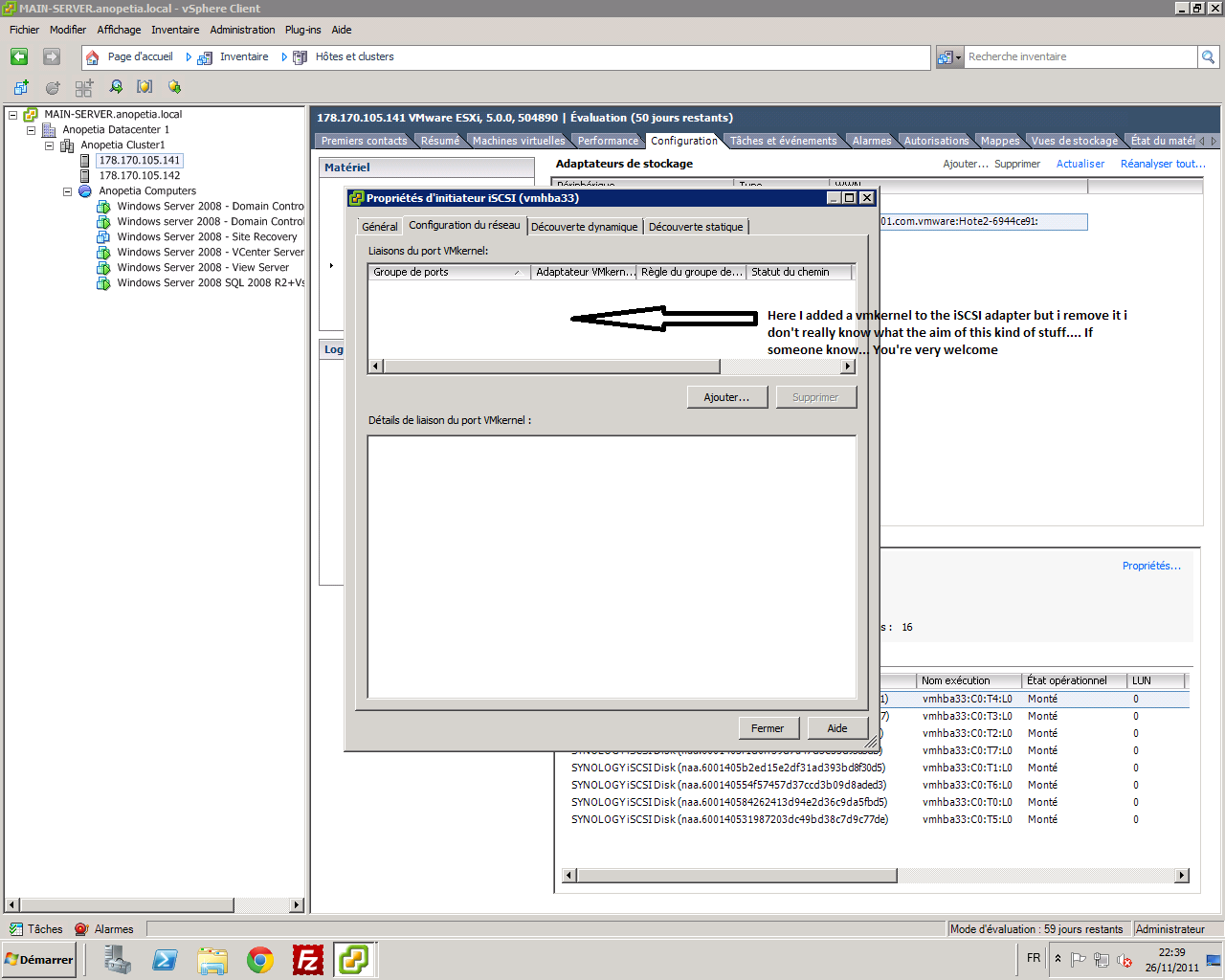 What is the function of binding vmkernel to iSCSI port in iSCSI adapter ...
