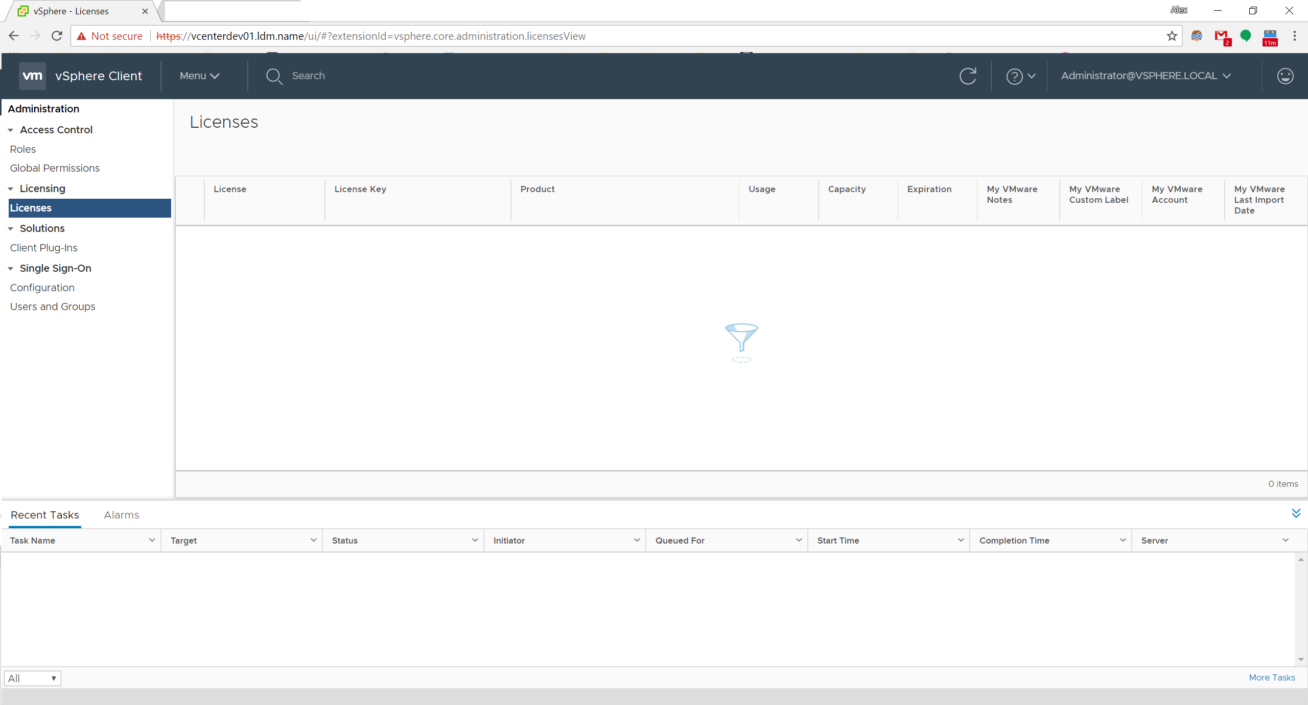 Add a License Key, not available | VMware vSphere
