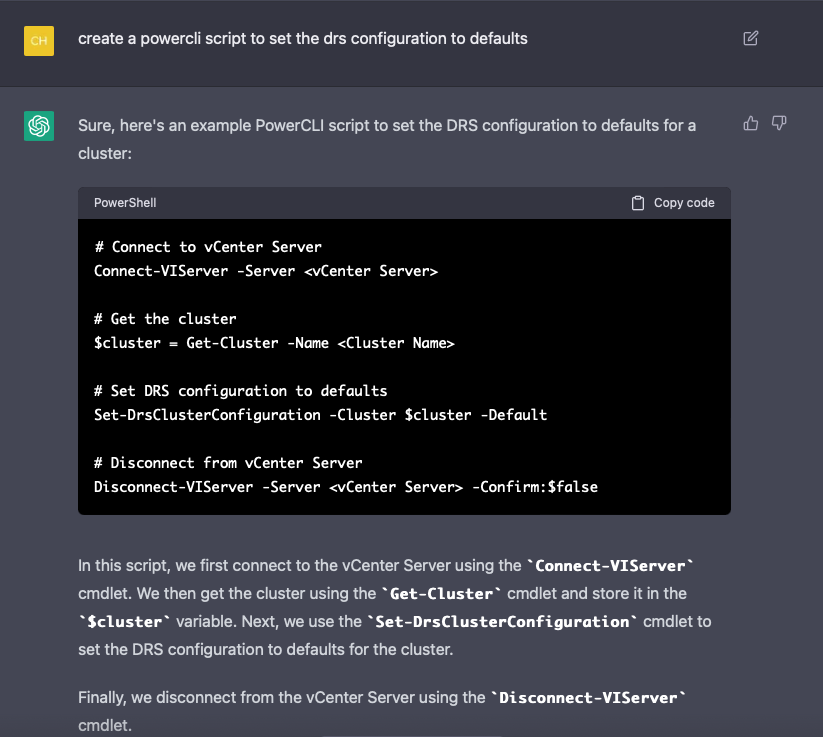 Reset cluster level settings to defaults Automation