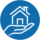 icon of a hand holding a small house