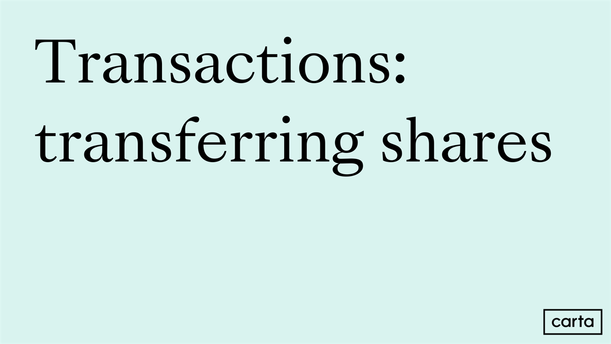 Transactions: transferring shares