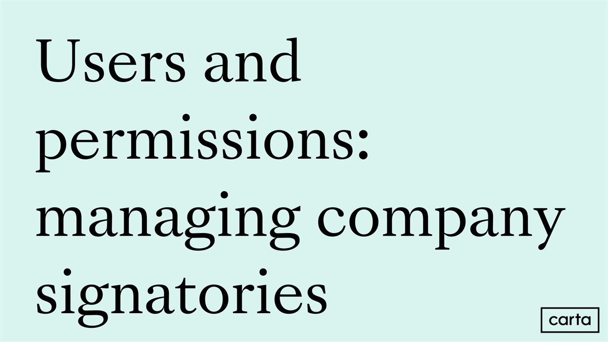 Users and permissions: managing company signatories