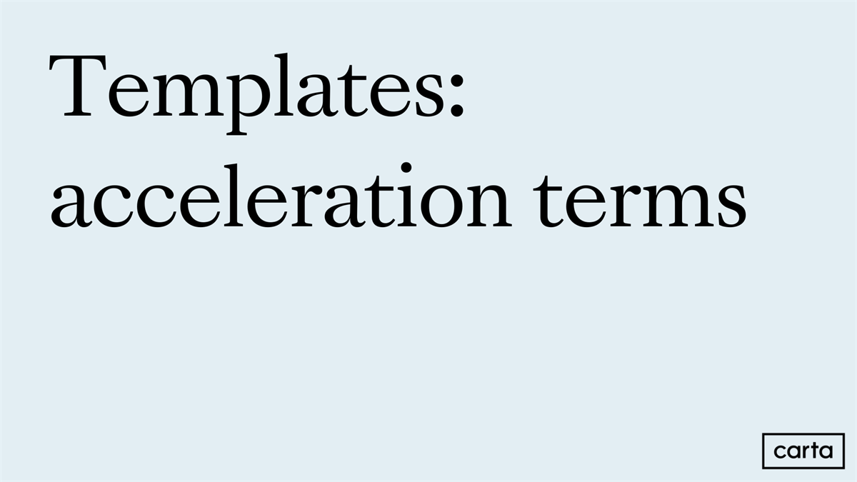 Templates: acceleration terms