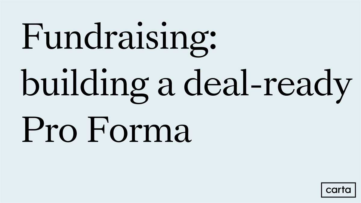Fundraising: building a deal ready Pro Forma