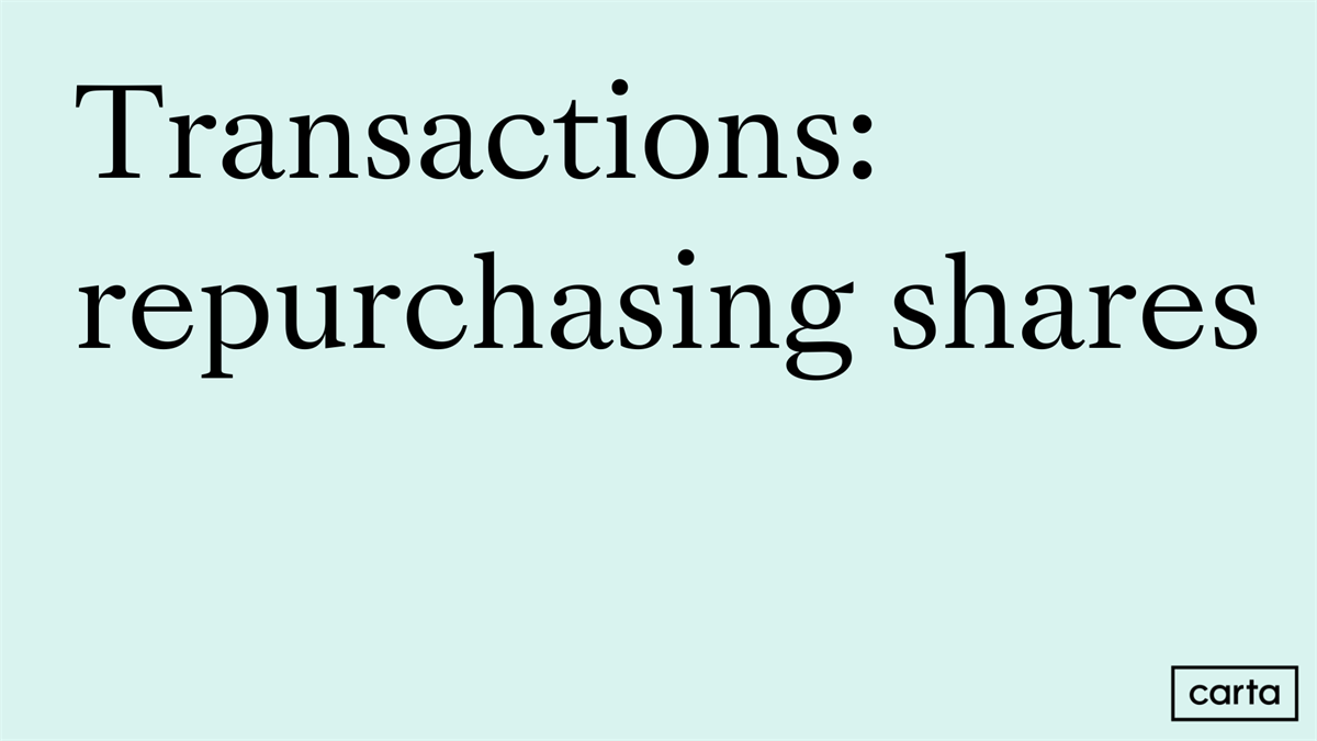 Transactions: repurchasing shares