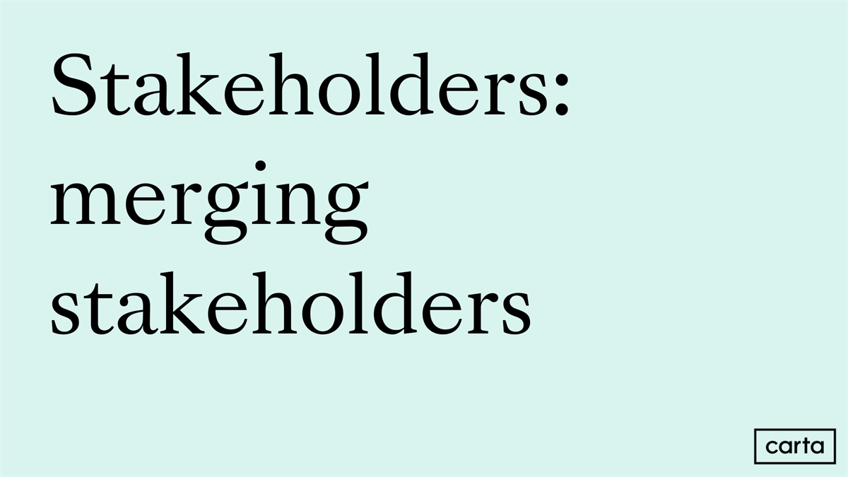 Stakeholders: merging stakeholders