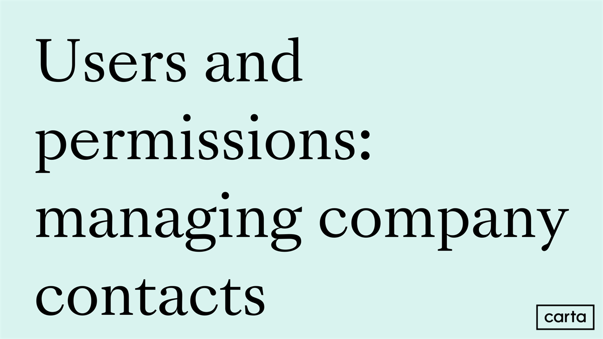 Users and permissions: managing company contacts