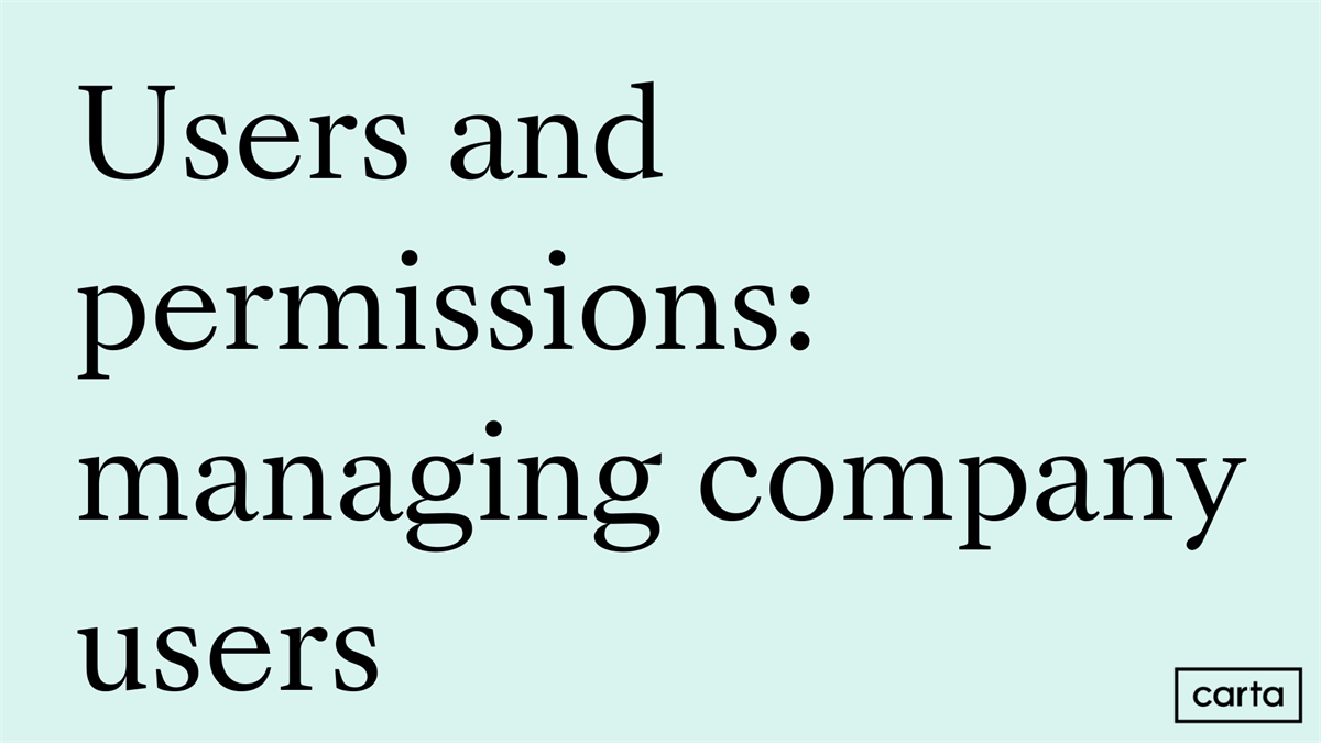Users and permissions: managing company users