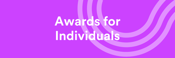 The words Awards for Individuals on a purple background
