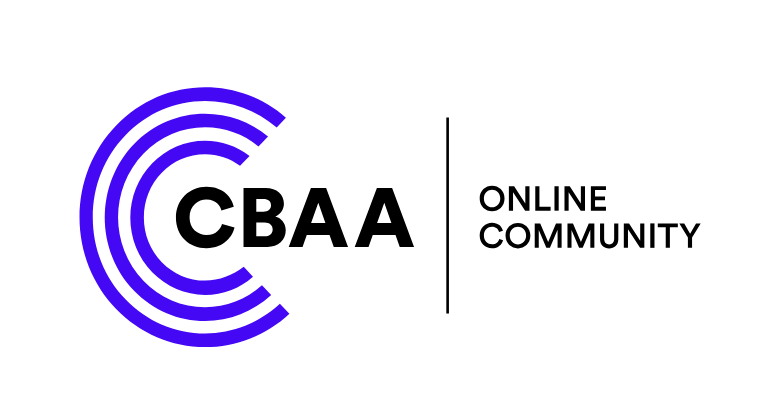 The CBAA Online Community logo on a white background