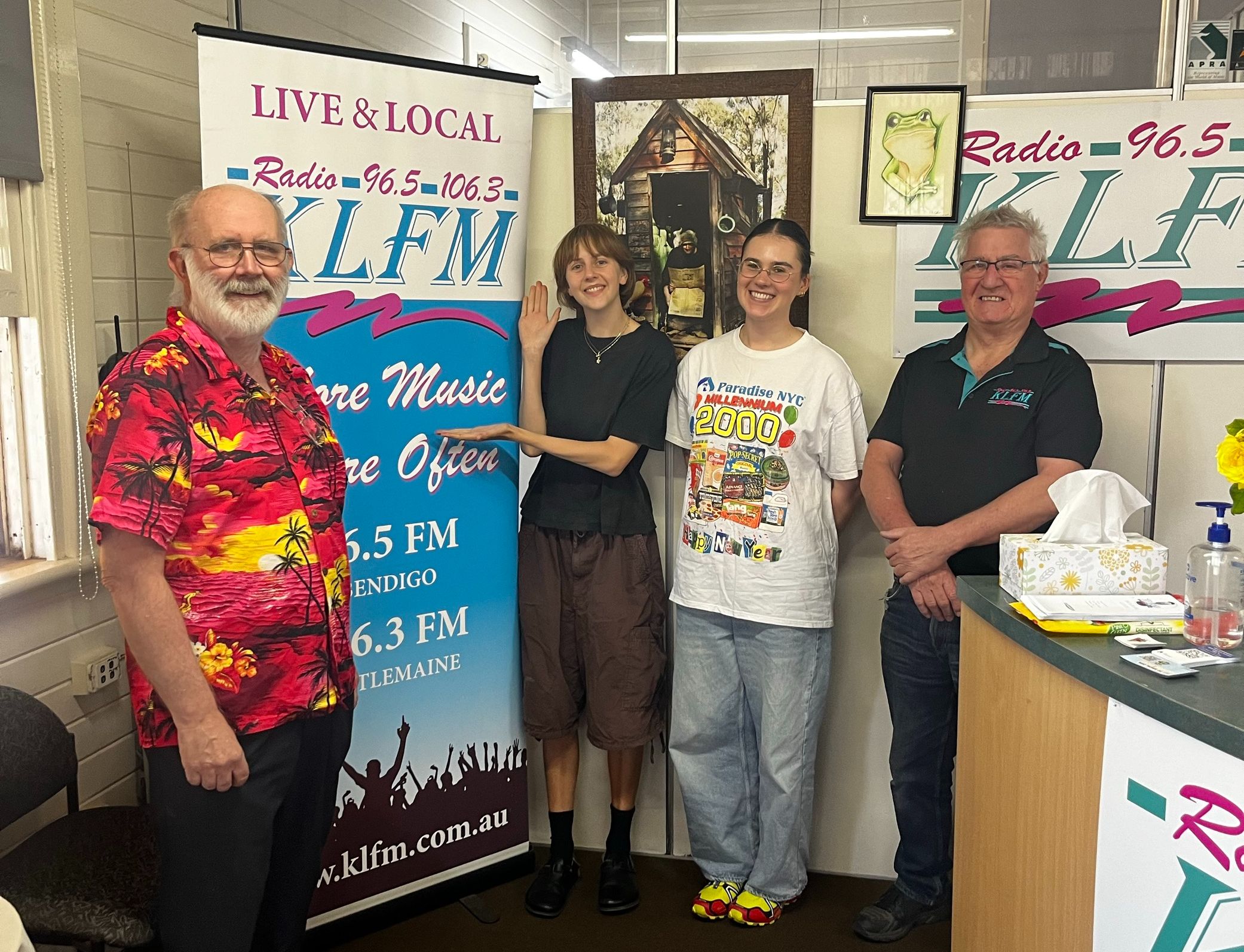 Jim, Eleanor, Madeleine and Bill at KLFM
