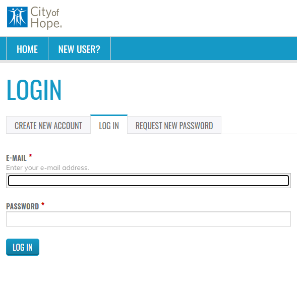 Screenshot of the login area to show as an example