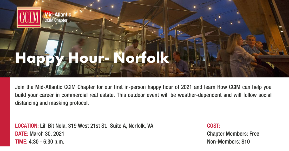 Happy Hour Norfolk Ccim Mid Atlantic Chapter
