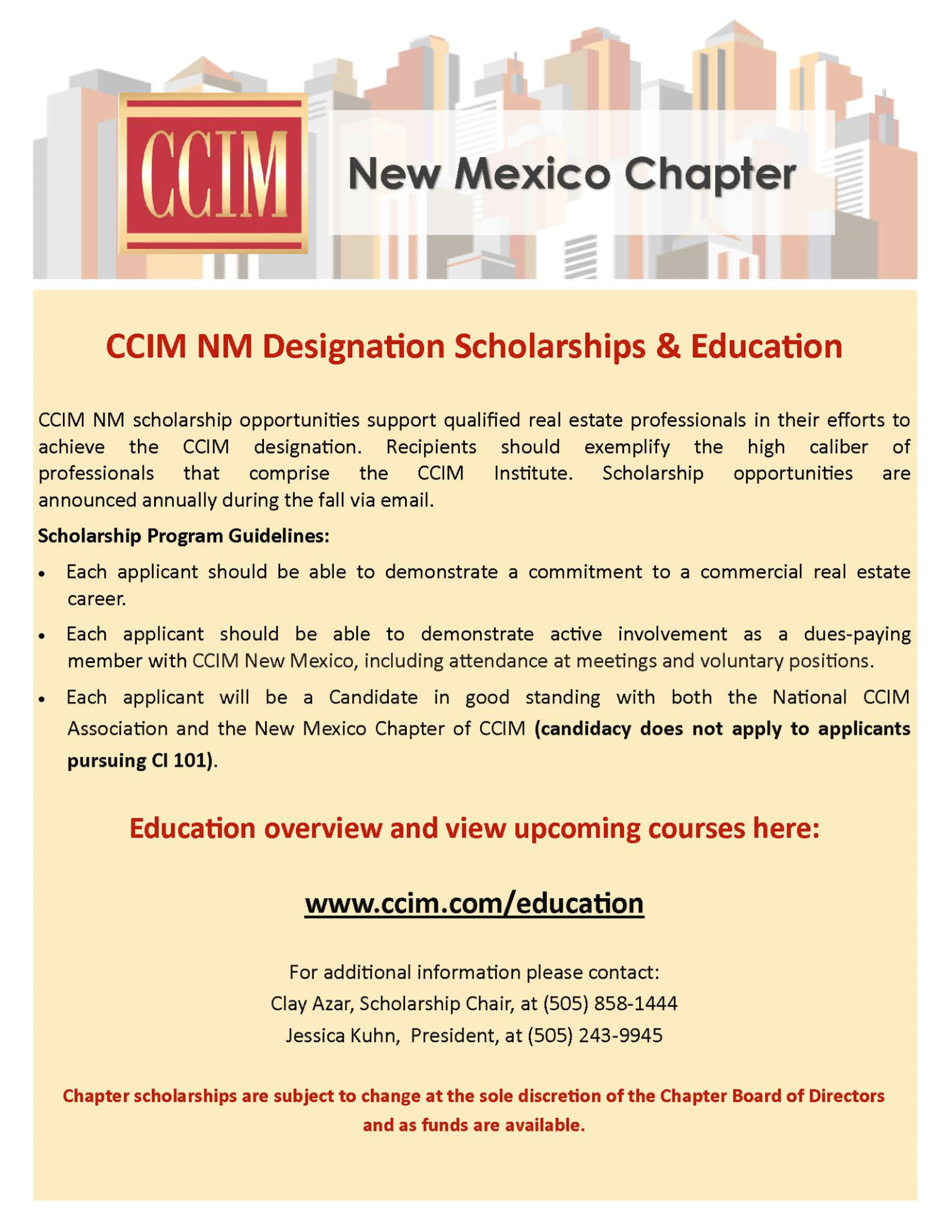 CCIM New Mexico Scholarship CCIM New Mexico