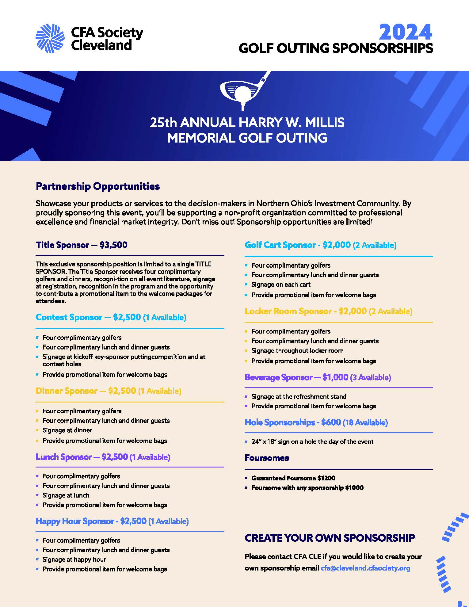 2024 Harry W. Millis Golf Outing at Canterbury Golf Club CFA Society