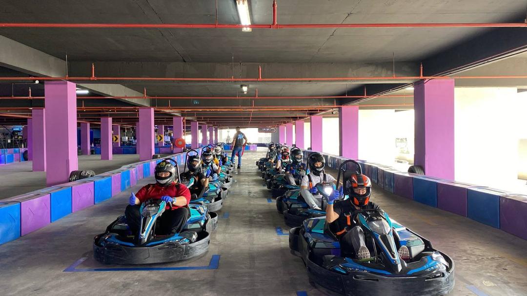 Go-Kart Members Grand Prix — members lining up at the track