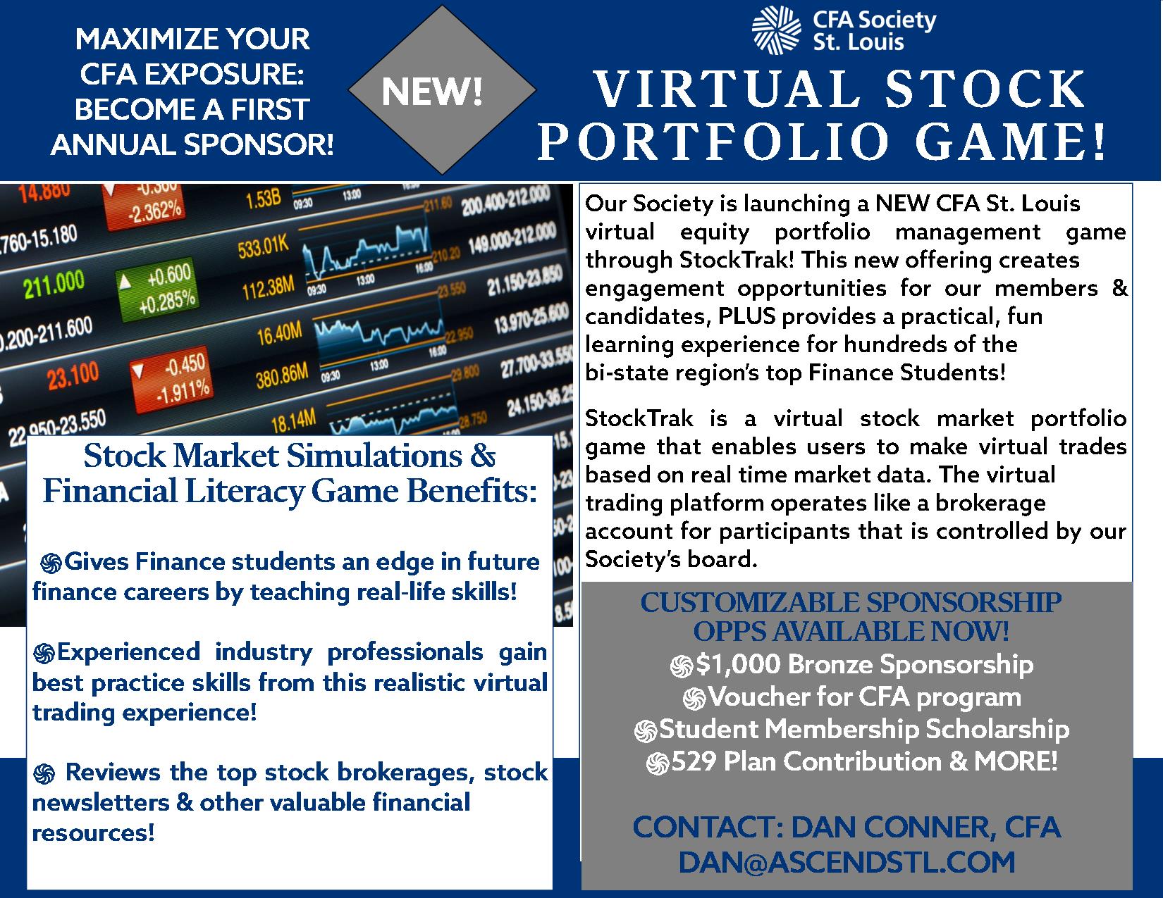 CFA-STL stock pick game sponsors