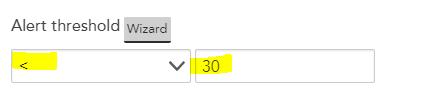 Datapoint alert threshold