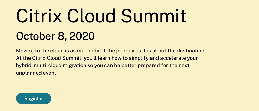 Citrix Cloud Summit 2020