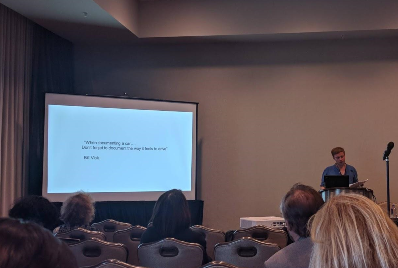 Jack McConchie, Time-based Media Conservator at Tate, discussing his work in the documentation of installations using VR technologies.