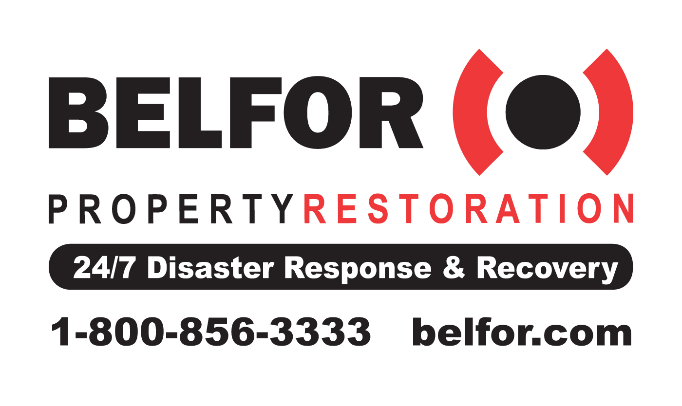 Logo in black and red for Belfor