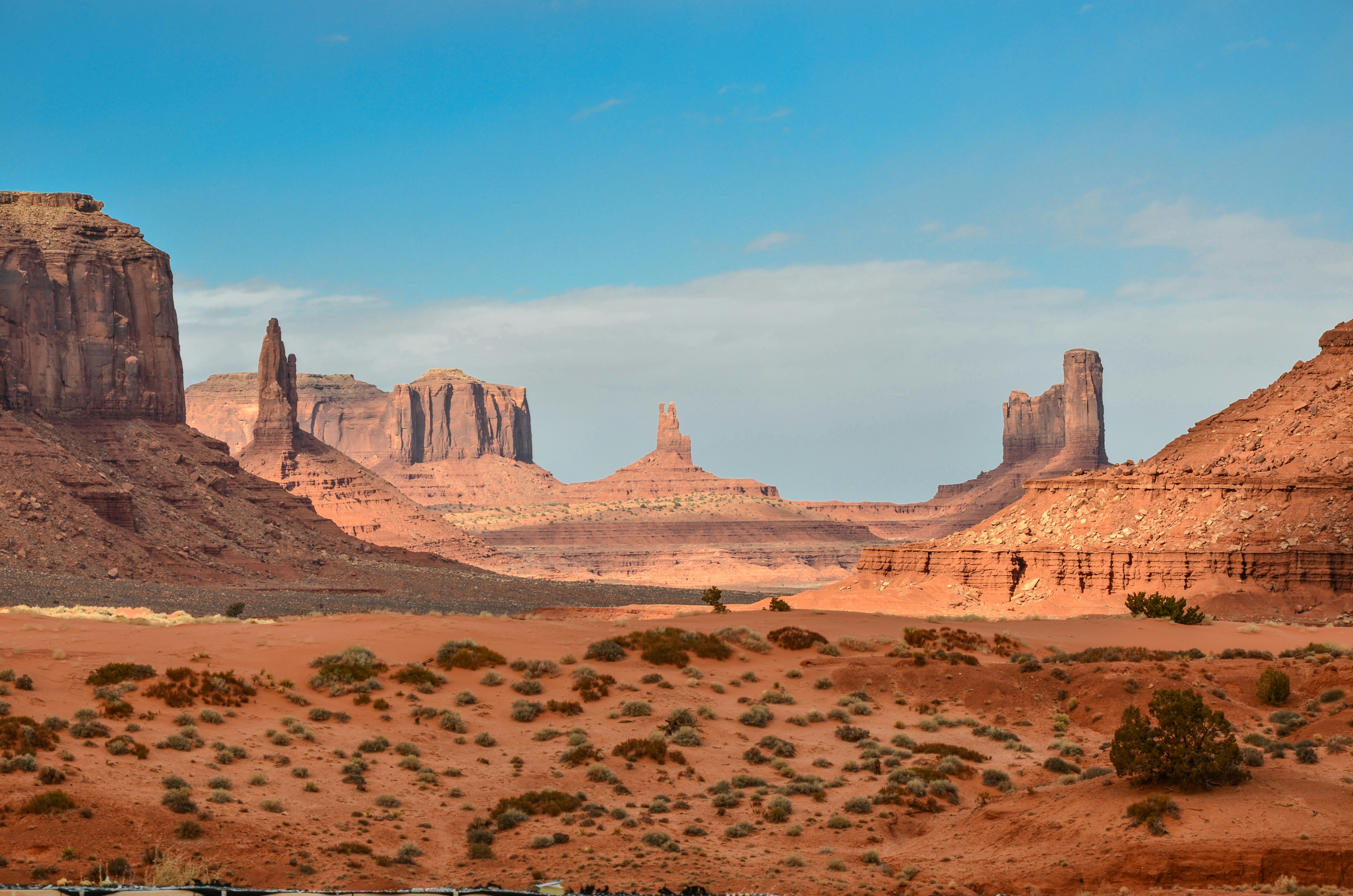 Image of red stone formations in a red desert
