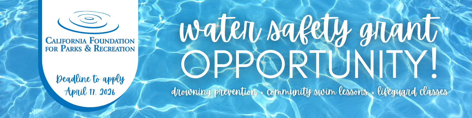 CFPR Water Safety Grant header