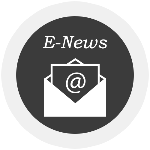 e-news icon with @ symbol and envelope