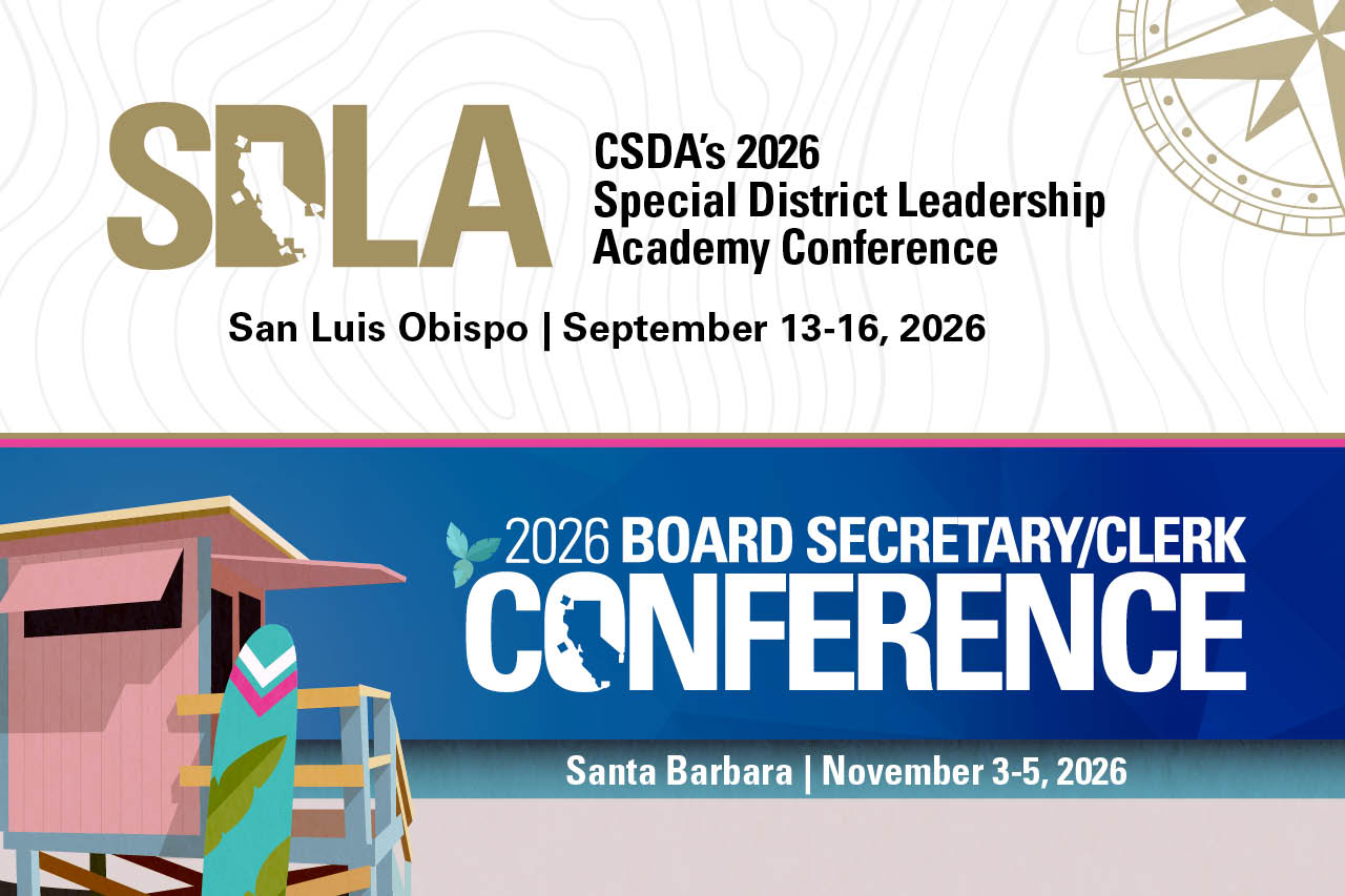 2026 CSDA Special Districts Leadership Academy and Board Secretary Conference graphic