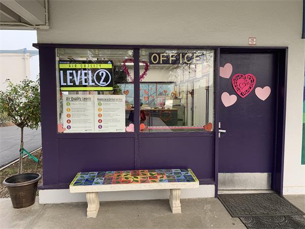 Air Quality sign on school building