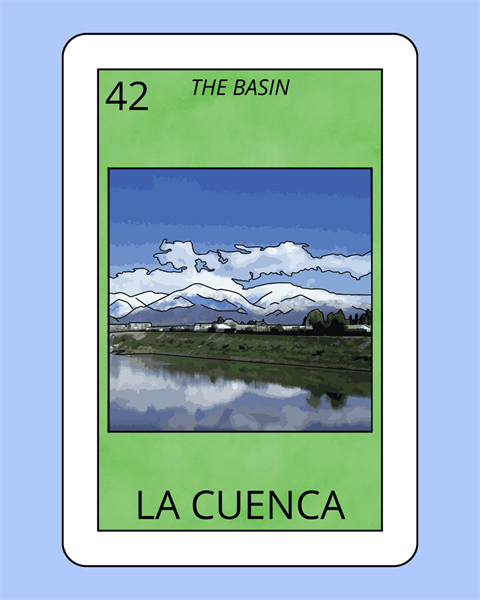The basin la cuenca on a playing card