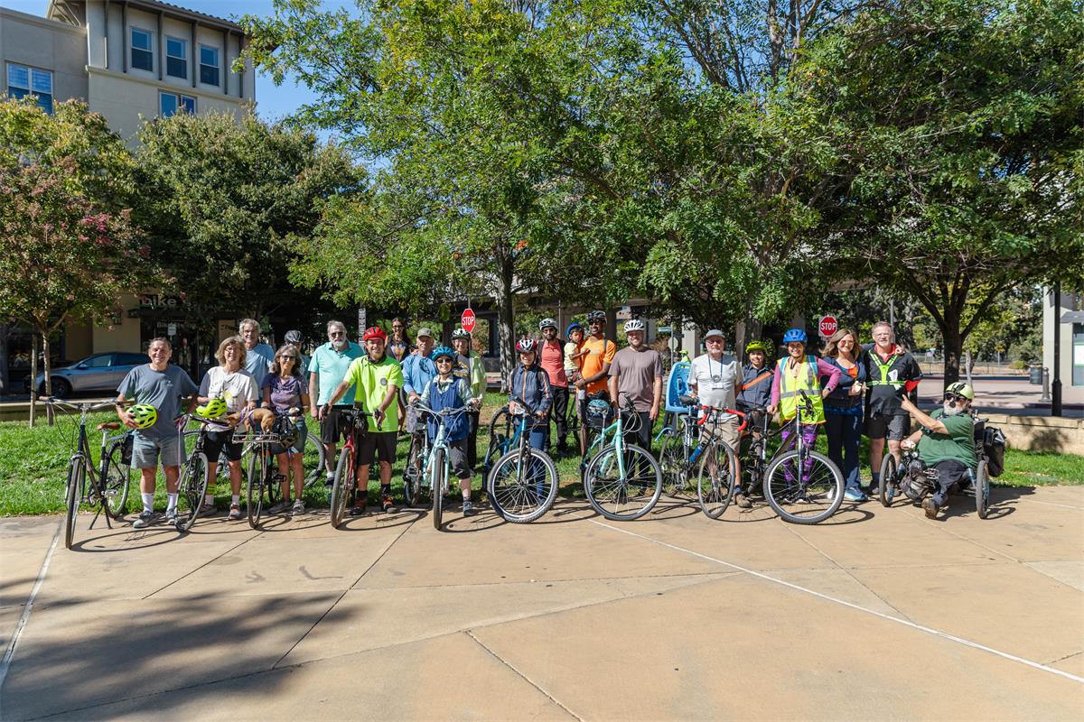 People with bicycles