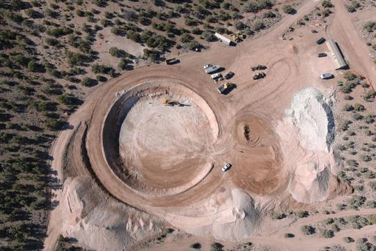 Aerial view of eight mile hills water tank site