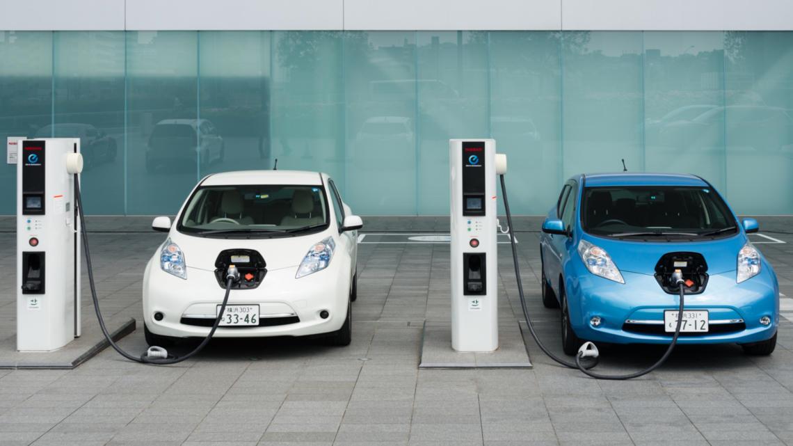 ZEV rental cars charging at station