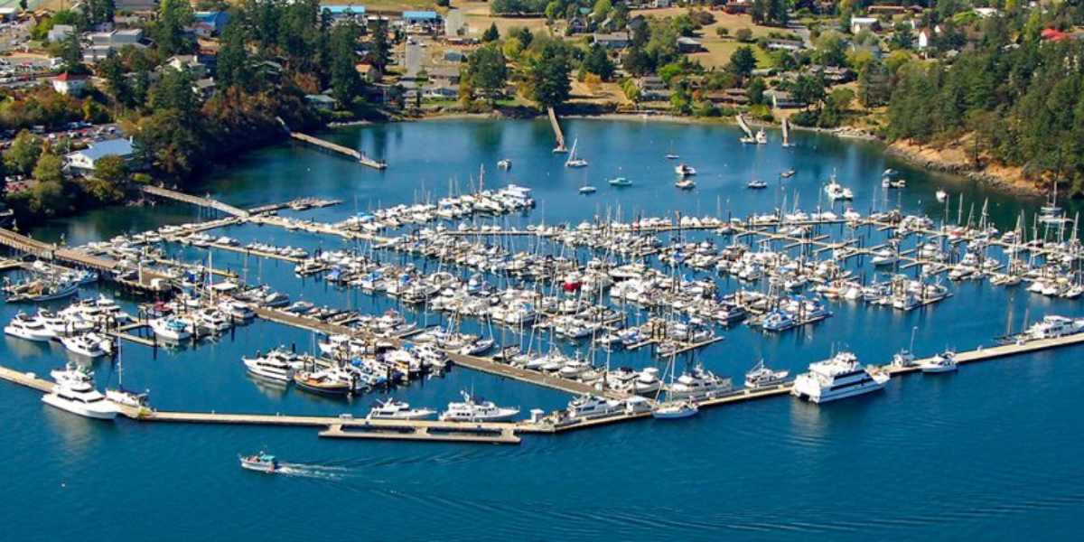 Aerial view of Friday Harbor, Washington