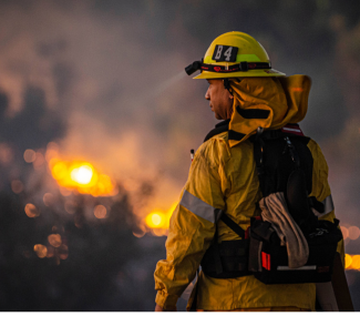 Firefighter at night 