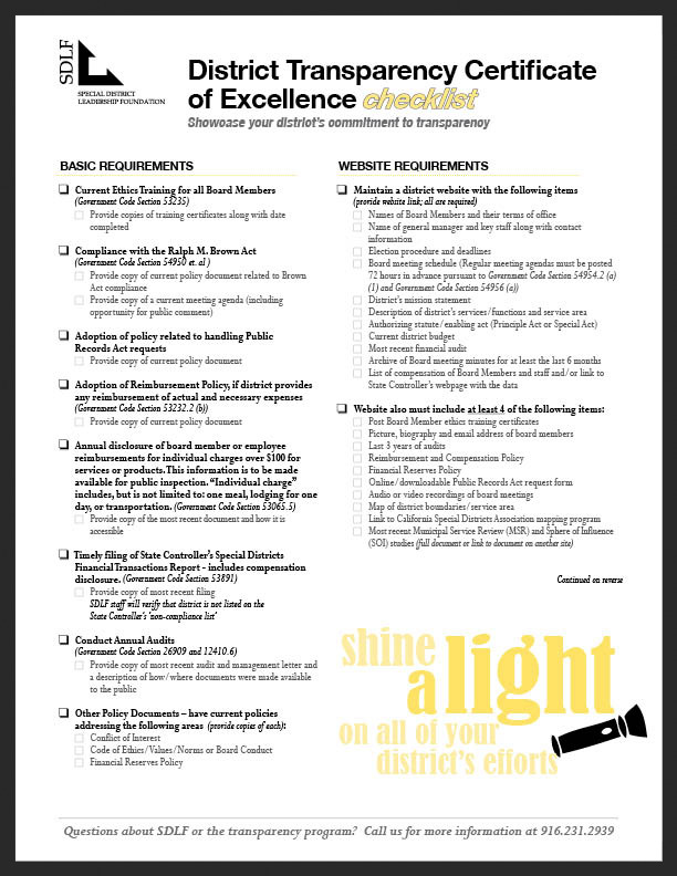 transparency checklist