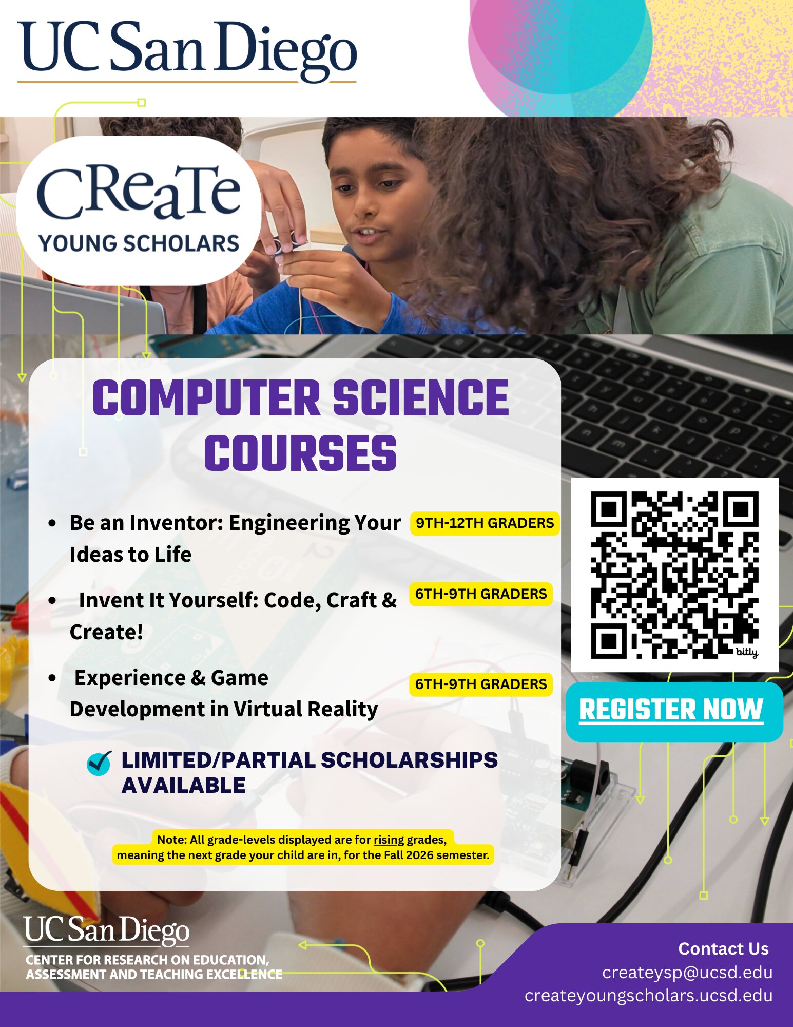 UCSD CReaTE Young Scholars Summer 2026