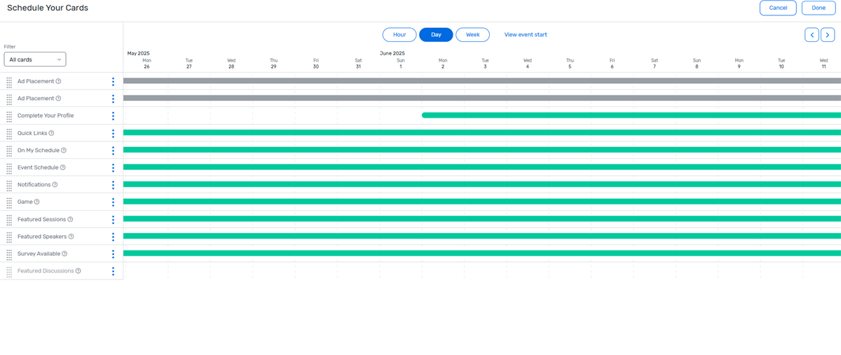 I just published two Event Ads for my event to promote some additional networking opportunities.  However, I still can not see it on event home page.  I schedule it to be visible (see screen shot).