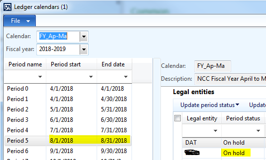 Ledger Period August