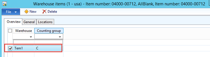 Warehouse Item overview 2