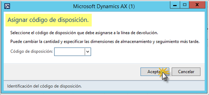 Devolución 7 Código de disposición