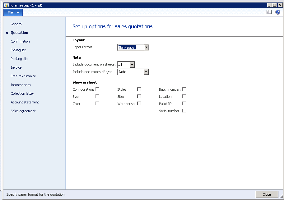 AX 2012 R2 Sales Quotation Form Notes D365 Finance & Operations and