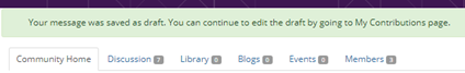 Draft saved confirmation